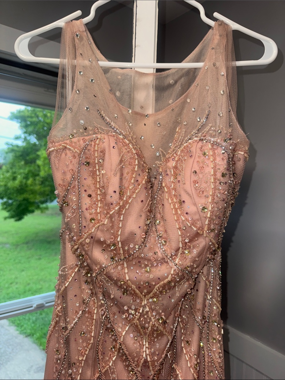 New gown Dress from Turkey-Blush Beaded Tulle Prom Dress